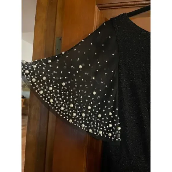 Alex Evenings long pearl sleeve evening gown size 10 - Picture 3 of 9